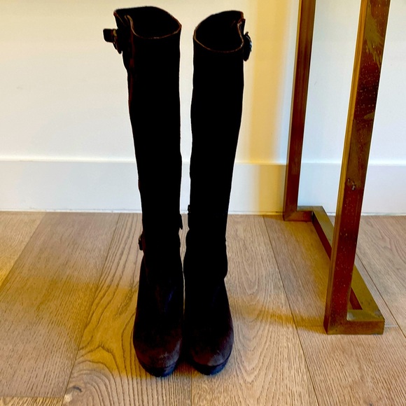 Prada Suede Wedge Boot - Picture 1 of 6